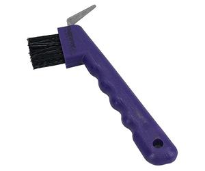 AB Tools Durable Purple Horse Hoof Pick & Brush with Wave Grip Handle Stable Accessory