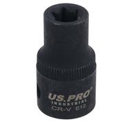 AB Tools E12 Female Impacted Impact Torx Star E Socket 1/2In Drive Shallow