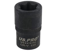 AB Tools E20 Female Impacted Impact Torx Star E Socket 1/2In Drive Shallow
