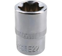AB Tools E22 Female Torx Socket Star Bit 1/2" Drive Standard External Chrome Vanadium