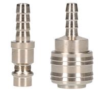 AB Tools Euro Air Hose Connector Fitting Quick Release Pack With Hose Tail Barb 2Pk
