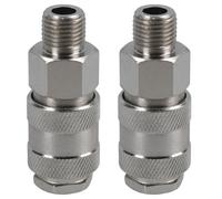 AB Tools Euro Air Line Quick Release Hose Coupler Connector 1/4 Bsp Male Thread 2Pc