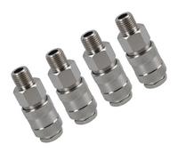 AB Tools Euro Air Line Quick Release Hose Coupler Connector 1/4 Bsp Male Thread 4Pc
