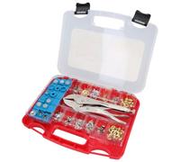AB Tools Eyelets And Snap Ring Fastener Assortment Kit Punching And Riveting Set 275Pc
