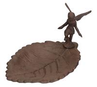 AB Tools Fairy / Pixie Bird Bath Cast Iron Feeder Standing Ornament Garden Feature Statue
