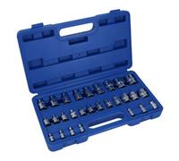 AB Tools Female Star Torx E Sockets Mixed Drive Set E4 To E24 28Pc 1/4In 3/8In And 1/2In