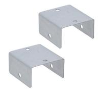 AB Tools Fence Panel Clip 44mm Galvanised Steel Bracket Holder Trellis Post Support 2Pk