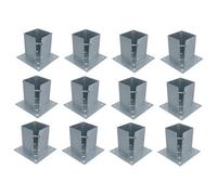 AB Tools Fence Post Bolt Down Shoe Holder Support Clamp Galvanised 100 X 100mm 12Pk