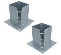 AB Tools Fence Post Bolt Down Shoe Holder Support Clamp Galvanised 100 X 100mm 2Pk