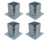 AB Tools Fence Post Bolt Down Shoe Holder Support Clamp Galvanised 100 X 100mm 4Pk