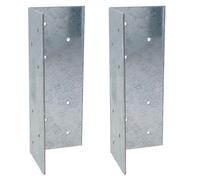 AB Tools Fence Post Extender Angle Bracket Galvanised 70 X 70 X 180mm Support 2Pk