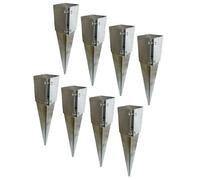 AB Tools Fence Post Holder Support Drive In Spike Galvanised 100 X 100 X 750mm 8Pk