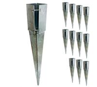 AB Tools Fence Post Holder Support Drive In Spike Galvanised 75 X 75 X 750mm 12Pk
