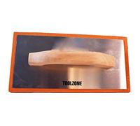AB Tools Fine Float Sponge 280 x 140mm Orange Utility Sponge with Wooden Handle, Lightweight, Aluminium Backing Plate, Skimming, 1 Count