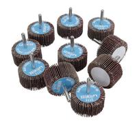 AB Tools Flap Wheel Disc Shaft Mounted Abrasive Sanding Drill 50mm 80Grit 10Pk At446