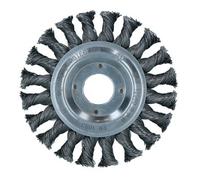 AB Tools Flat Twist Knot Wire Wheel Brush 115mm 22.2 Bore Deburring Angle Grinder