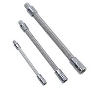 AB Tools Flexible Flexi Extension Bar Adapter Set For Sockets Mixed Drive 1/4 - 1/2In 3Pc