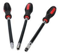AB Tools Flexible Screwdriver Drivers For Sockets Hex Bits 7mm Socket 300mm Length 3Pc