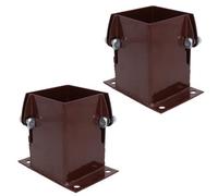 AB Tools Flush Fit Fence Post Bolt Down Shoe Holder Support Clamp 100mm X 100mm 2Pk