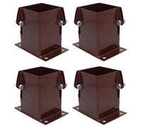 AB Tools Flush Fit Fence Post Bolt Down Shoe Holder Support Clamp 100mm X 100mm 4Pk