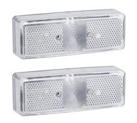AB Tools Front Position Marker Light Lamp White Clear For Trailer Caravan Van 2 Pack