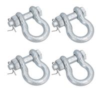 AB Tools Galvanised Bow Shackle 4 Pack Safety Pin 3/8In (10mm) 1.0T To Us Fed Spec