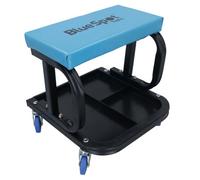 AB Tools Garage Workshop Mechanics Padded Rolling Stool Chair Seat Swivel Wheels