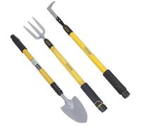 AB Tools Garden Fork Weeder And Shovel With Telescopic Handles 25In To 37In Gardening 3Pc