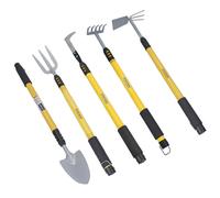 AB Tools Garden Fork + Weeder + Shovel + Hoe + Rake with Telescopic Handles 25” - 37”