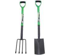 AB Tools Garden Gardening Border Fork + Border Spade Carbon Steel Blades 2Pc Set
