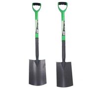 AB Tools Garden Gardening Digging Spade And Border Spade Carbon Steel Blades 2Pc Set
