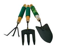 AB Tools Garden Gardening Hand Rake / Spade / Shovel / Fork 3Pc Set Digging Cleaning