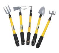 AB Tools Garden Rake, Fork, Weeder, Shovel & Hoe With Telescopic Handles 25" - 37"
