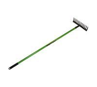 AB Tools Garden Rake Soil Leaves Leaf Raker 12 Teeth Carbon Steel with PVC Grip GAR02