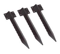 AB Tools Garden Single Sleeper Straight Support Spike Stake Powder Coated 440mm 3Pc
