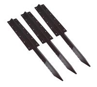 AB Tools Garden Triple Sleeper Straight Support Spike Stake Powder Coated 930mm 3Pc