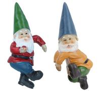 AB Tools Gnome Plant Pot Hanger Garden Home Yard Ornament Statue Vase Hugger Pair