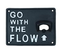 AB Tools Go With The Flow Bottle Opener Cast Iron Sign Gift Garage Door Shed Bar