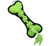 AB Tools Green Cross Tug Rope Bone Doy Play Toy With Squeak 30X13X3Cm