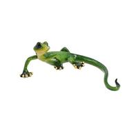 AB Tools Green Speckled Gecko Lizard Resin Wall Shed Sculpture Statue House Medium