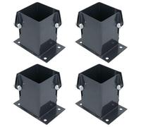 AB Tools Grey Flush Fit Fence Post Bolt Down Shoe Holder Support 100mm X 100mm 4Pk
