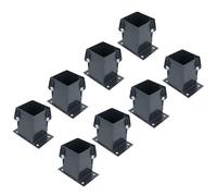 AB Tools Grey Flush Fit Fence Post Bolt Down Shoe Holder Support 100mm X 100mm 8Pk