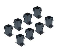 AB Tools Grey Flush Fit Fence Post Bolt Down Shoe Holder Support 75mm X 75mm 8Pk
