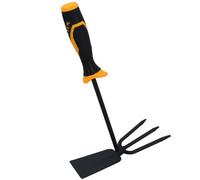 AB Tools Hand Cultivator Weeder Double Head Hoe Fork Garden Soil Dirt Dig Lawn Plant