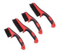 AB Tools Handheld Wire Brush Rust Removal Cleaning Rubber Soft Grip Handle 11" And 8.5" 4Pc