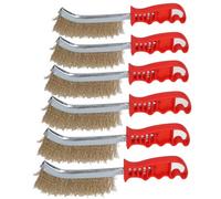 AB Tools Handheld Wire Brush Rust Removal Remover Cleaning Hand Brushes 6 Pack