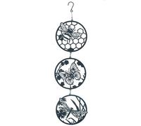 AB Tools Hanging Black Butterfly, Bee & Dragonfly Silhouette Trio Spinner Garden Decor
