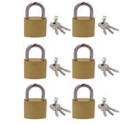 AB Tools Heavy Duty 38mm Iron Brass Coated Padlock Security Lock Secure 3 Keys 6Pk