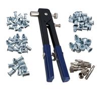 AB Tools Heavy Duty Hand Nut Sert Riveter Rivnut Riveting Kit M3 - M8 Fastener 86Pc