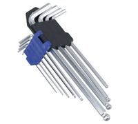 AB Tools Hex / Allen Keys Ball Ended Metric 1.5mm - 10mm 9Pc Set Extra Long Bergen At837